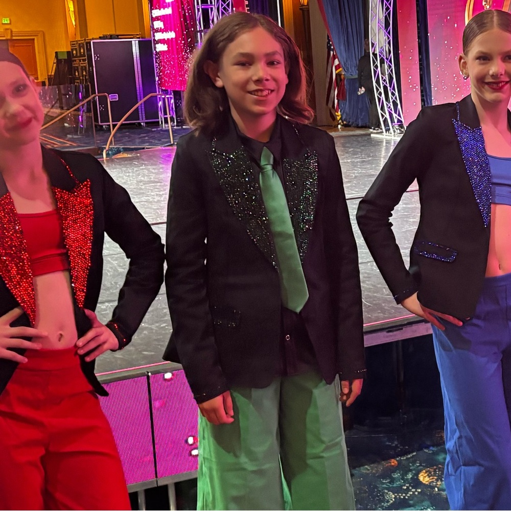 Green and black blazer and pants Dance  Outfit